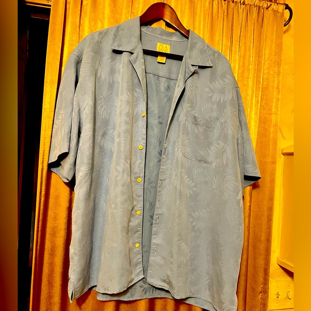 Jos. A. Bank Vacation in Paradise Palm Tree Textured Button Down Shirt Size XXL
